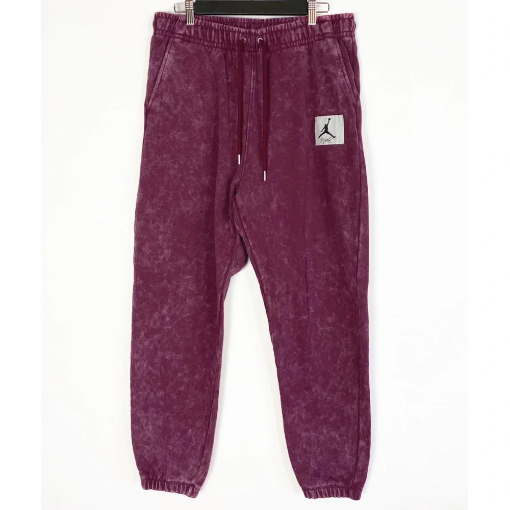 Jordan Flight Fleece Mens Washed Pants Maroon Jogger Pants size L